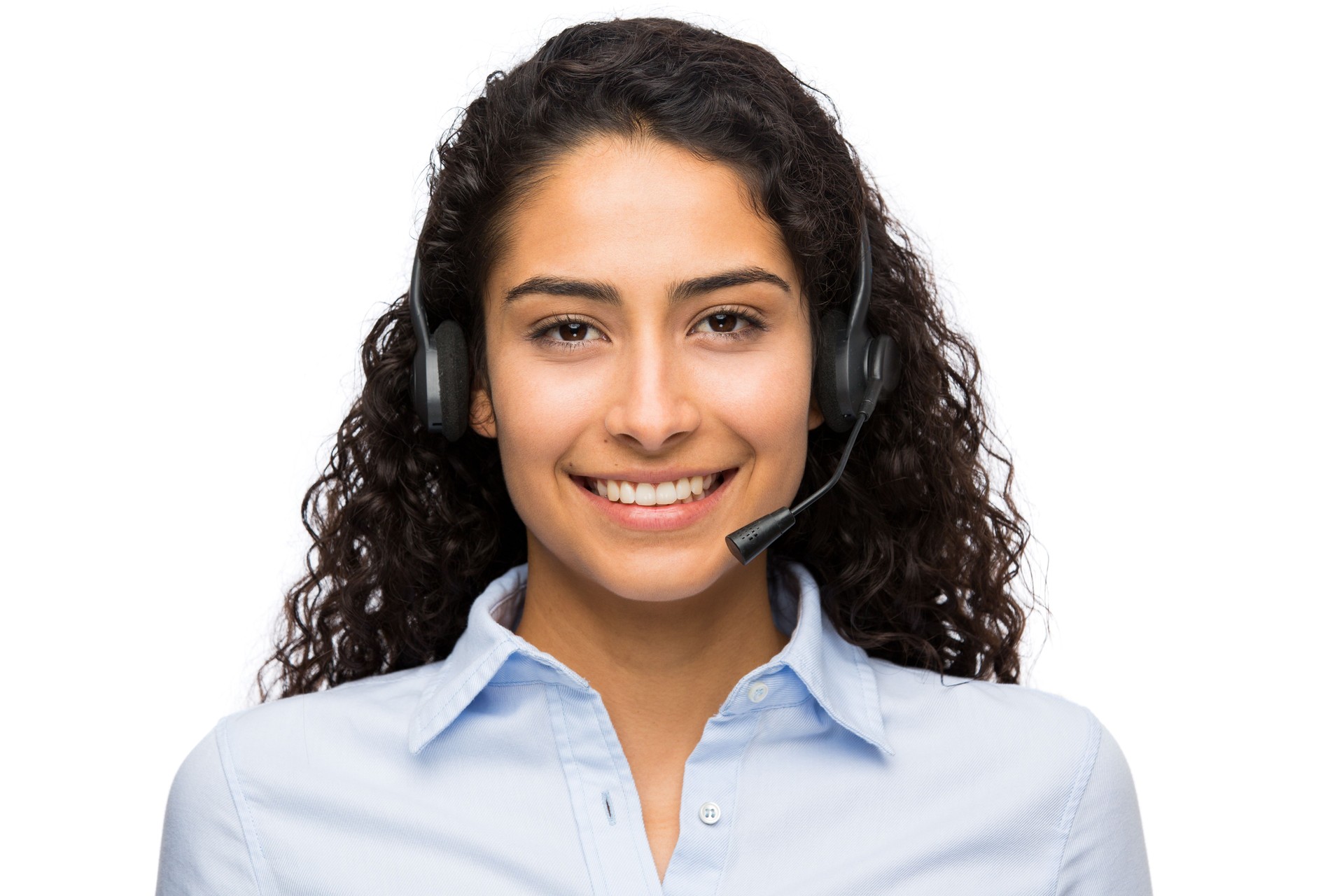 Portrait of businesswoman wearing headset
